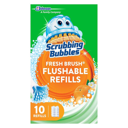 Scrubbing Bubbles Fresh Brush Toilet Cleaning System, Flushable Refill, 10 ct