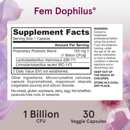 Women's Fem-Dophilus, 30 Veggie Caps - Jarrow Formulas (Shelf stable)