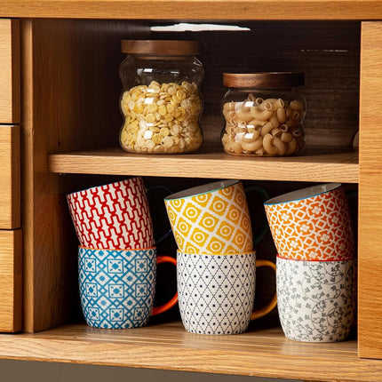 Cerkik Ceramic 10 Oz / 280 ml Coffee Mugs Set of 6