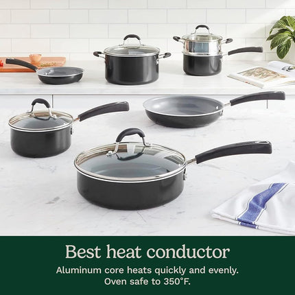 Cuisinart 54C-11BK Advantage Ceramica XT Cookware Set, Medium, Black