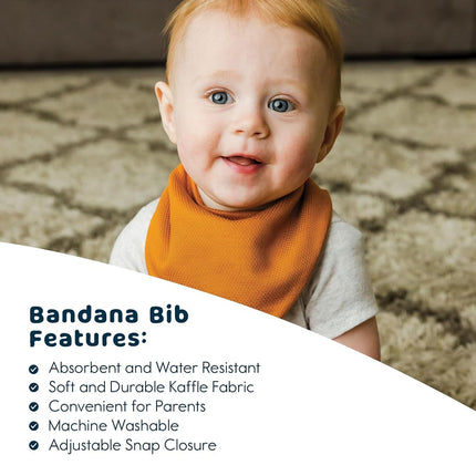 Tiny Twinkle Bandana Scarf Bibs 10 Pack - Water Resistant and Absorbent Infant Drool and Teething Bandana Baby Bibs (Neutral Set 10-Pack)