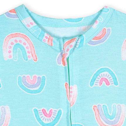 Barboteuse Gerber unisexe ultra-douce à manches courtes avec viscose d'eucalyptus, Rainbow Sky, 6-9 mois