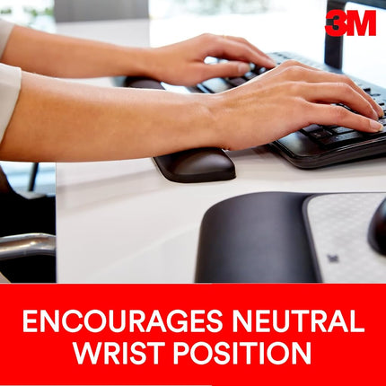 3M Gel Wrist Rest for Keyboard, 19 in x 1.9 in, Black