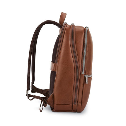 Samsonite Classic Leather Slim Backpack, Cognac, One Size, Classic Leather Slim Backpack