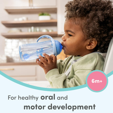 Vaso con Popote de Aprendizaje NUK, 10 oz, Paquete de 2 - Vaso para Niños Pequeños con Popote Suave para Beber Fácilmente, 6 Meses en Adelante
