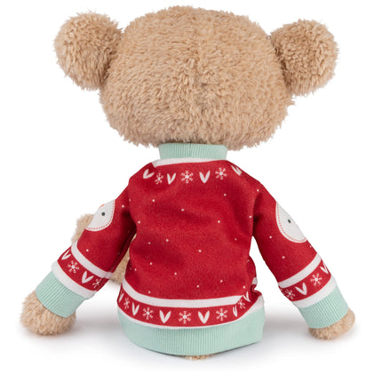 GUND Toothpick con suéter navideño, oso de peluche clásico para mayores de 1 año, beige/rojo/blanco, 15 pulgadas