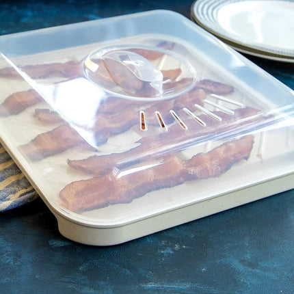 Nordic Ware 60173 Slanted Bacon and MeatTray, Plastic, White