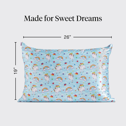 Kitsch x Lisa Frank Satin Pillowcase with Zipper for Hair & Skin, Softer Than Silk Pillow Cases Queen, Wrinkle-Free, Smooth and Cooling Satin Pillow Covers Standard/Queen Size 19x26 - MarkieTM