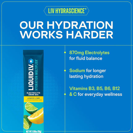 Liquid I.V. Hydration Electrolytes, Lemon Lime, 16 Count