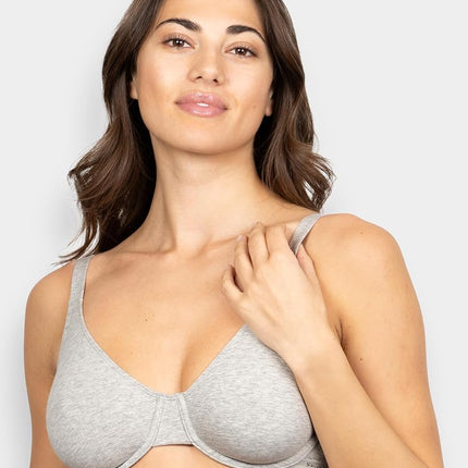 Fruit of the Loom Womens Cotton Stretch Extreme Comfort Bra, Desert Dusk/Grey/Lilac Whisper, 34-36DD