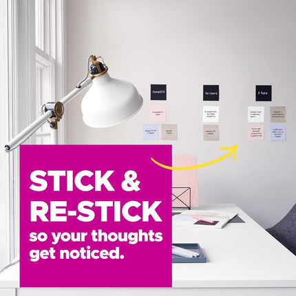 Post-it Note Dispenser, Modern Black, Pack Includes Dispenser and 3 Super Sticky Pop-up Sticky Notes Pads, 2X The Sticking Power (WAVE-330-BKVP)