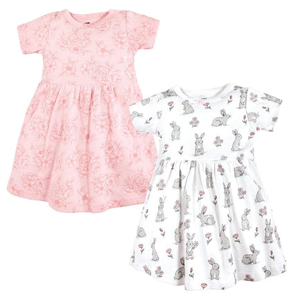 Robes en coton pour bébés filles Hudson Baby, Lapin fleuri, 5T