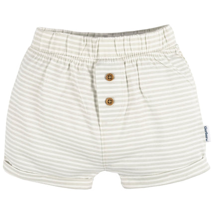 Gerber Baby 3-Pack Knit Shorts, Multicolor, Multicolor, 6 Months