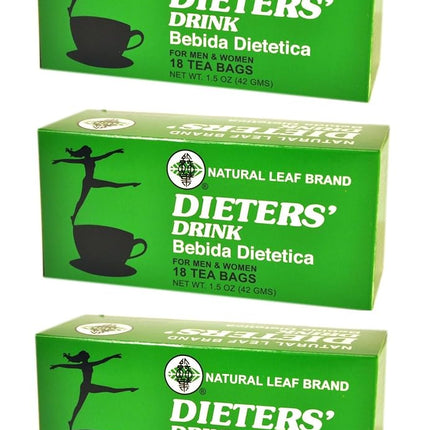 3 Boxes Natural Leaf Brand Dieter Drink Tea 1.5 OZ