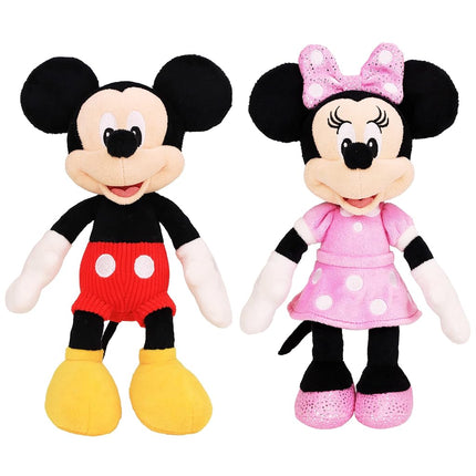 Disney Junior Mickey Mouse and Minnie Mouse Beanbag Plushie 2-Pack Stuffed Animals, Kids Toys for Ages 2 Up by Just Play