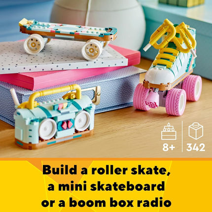 LEGO Creator 3in1 Retro Roller Skate Toy - Transforms into a Mini Skateboard or Boom Box Radio, Creative Gift for 8+ Year Old Girls & Boys - 31148