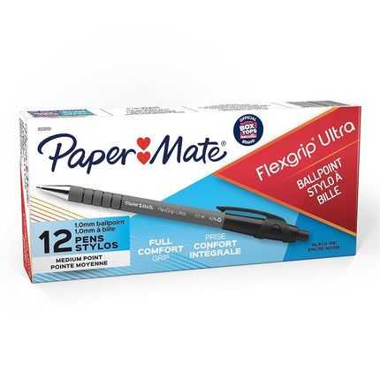 Paper Mate Flex Grip Rt 1.0Mm Pen, Black 12-Pack