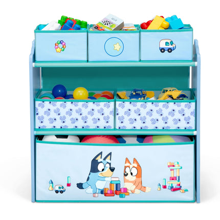 Delta Children - Organizador de juguetes de 6 cubos Bluey Design & Store - Certificación Greenguard Gold, azul