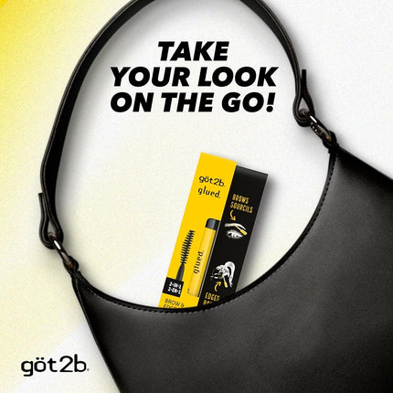 got2b Glued 2-in-1 Brow Gel & Edge Control, 0.54 Fl Oz, Strong Hold Styling Eyebrow Gel and Hair Mascara for Flyaways and Frizz with Castor Oil, Sweat-Resistant with Quick Dry, Clear Finish