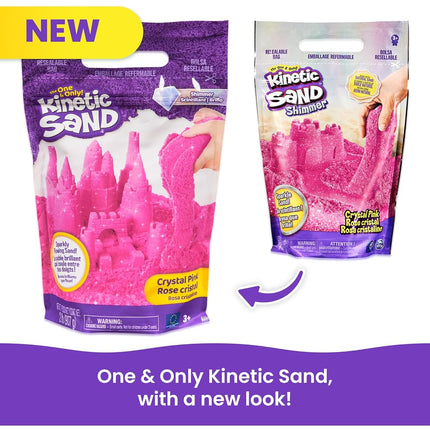 Kinetic Sand 2lb Shimmer Pink, Moldable Play Sand Sensory Toys, Ages 3+