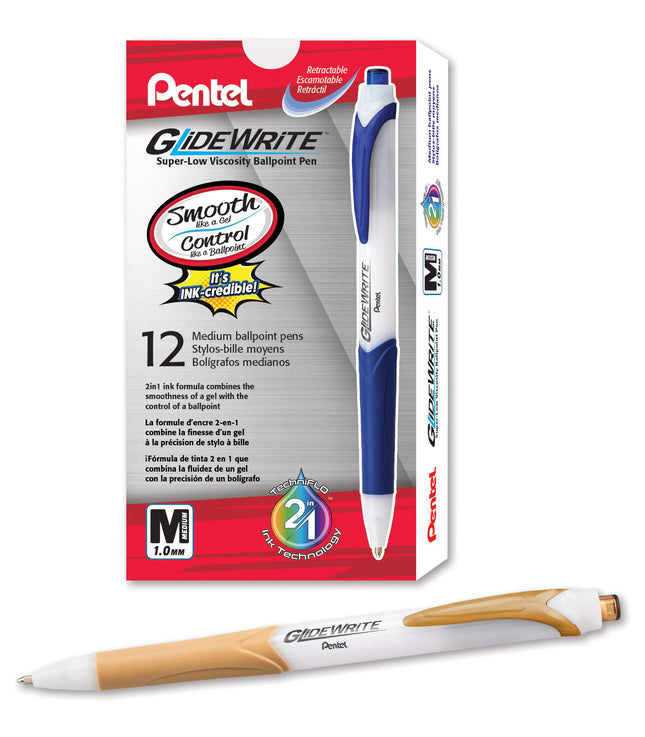Pentel GlideWrite Ballpoint Pen with TechniFlo Ink