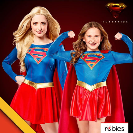 Rubie's Official Supergirl Ladies Fancy Dress Superhero Womens Adults Super Girl Costume Outfit, Red, Large: UK 14-16