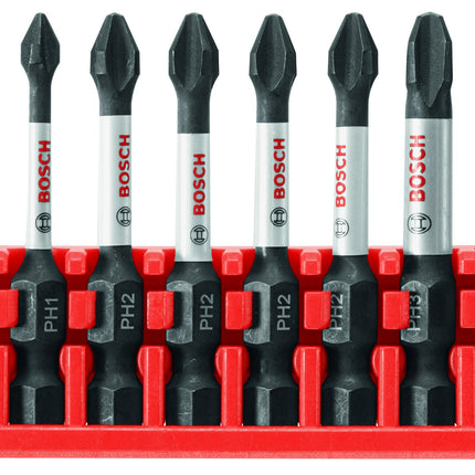 BOSCH CCSPHV208 8-Piece Assorted Set 2 in. Impact Tough Phillips Power Bits with Clip for Custom Case System