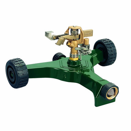 Orbit 56186N Brass Impact Sprinkler on Wheeled Base, Green
