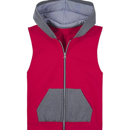 Fruit of the Loom Sudaderas de felpa, con capucha, pantalones de chándal y joggers, chaleco para niño - Rojo verdadero, X-Grande