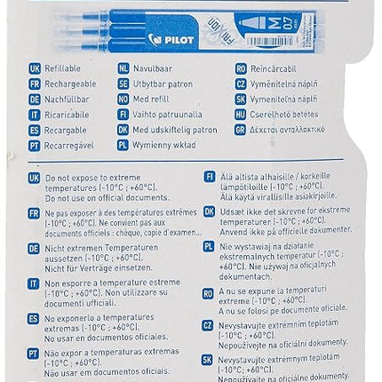 Pilot Frixion Clicker Retractable Erasable Rollerball, 0.7 mm Tip - Black/Blue/Red, Pack of 3