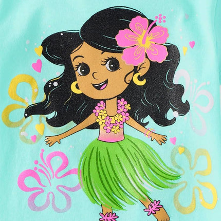 The Children's Place camisetas gráficas de manga corta surtidas para bebé y niña pequeña, multipacks, piña/chica hula/flamenco, 18-24 meses