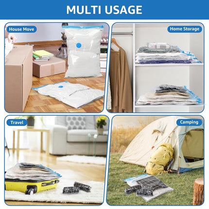 Simple Deluxe 20 Pack Vacuum Storage Bags (4 Jumbo/4 Large/4 Medium/4 Small/4 Roll M) Space Saver Bags, Vacuum Seal Bags with Hand Pump for Comforters, Blankets, Bedding, Pillows and Clothes