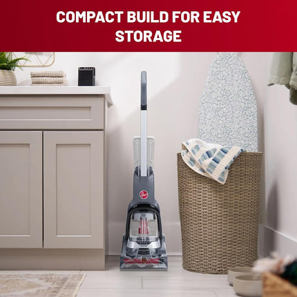 Hoover PowerDash Compact Carpet Cleaner, Powerful Pet Stain and Odour Remover, Upright Carpet Washer for Small Spaces, Hallways and Corridors, Lightweight, Quick Dry