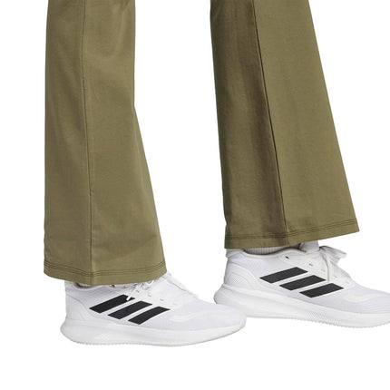 Adidas Womens Essentials Small Logo Flared Leggings, Olive Strata/White, XS