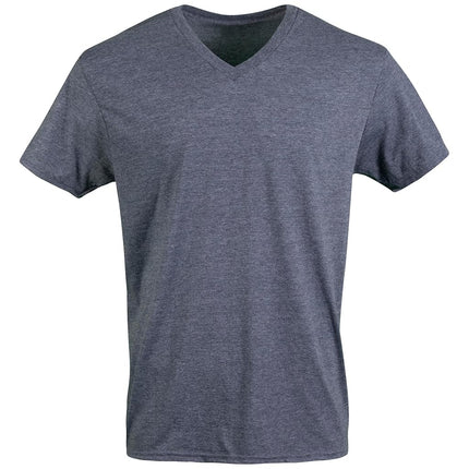 Gildan Men's V-Neck T-Shirts, Multipack, Style G1103 Undershirt, Navy/Heather Navy/Indigo Blue (5-Pack), XL