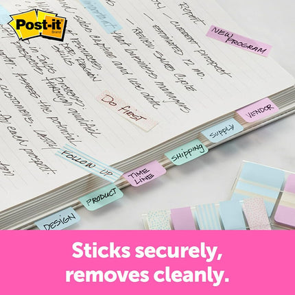 Post-it Flags, Gradient Color.47 in x 1.7 in, 100 Flags per Dispenser (684-GRDNT),Assorted Gradient Designs