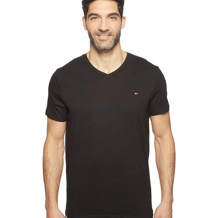 Tommy Hilfiger mens09T3140Core Flag V-Neck Tee Short Sleeve Pajama Top - Black - XL