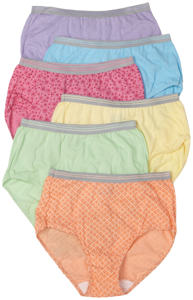 Fruit of the Loom Women's 6-Pack Heather Brief Pan