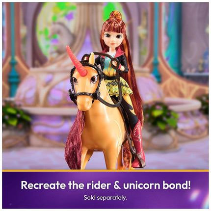 Unicorn Academy, Cinder Unicorn with Head Movement, 2 Riding Accessories, 27.9cm, Compatible with Valentina Fashion Doll, Dolls and Unicorn Toys for Girls