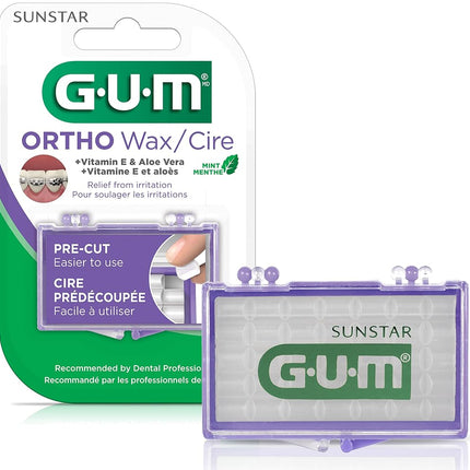 Cera de Ortodoncia GUM Menta con Vitamina E y Aloe Vera, 1 Paquete X35 usos
