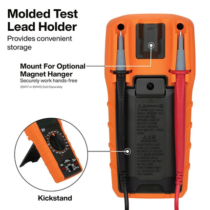 Klein Tools 69149P Electrical Test Kit with Digital Multimeter, Noncontact Voltage Tester and Electrical Outlet Tester, Leads and Batteries, Green,Red