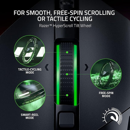 Razer Basilisk V3 - Wired Customisable Gaming Mouse (10+1 Programmable Buttons, HyperScroll Tilt Wheel, 11 Chroma RGB Lighting Zones, Optical Mouse Switches, Focus+ 26K DPI Optical Sensor) Black