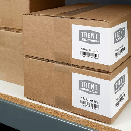 Avery Matte White Rectangle Labels with Sure Feed, 3-1/4" x 8-3/8", 75 Matte White Printable Labels