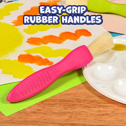 READY 2 LEARN Triangle Grip Toddler Paintbrush Set - Set of 6 - Easy-Grip Art Supplies - Thick Paint Brushes for Toddlers - Art Supplies for Toddlers 1-3
