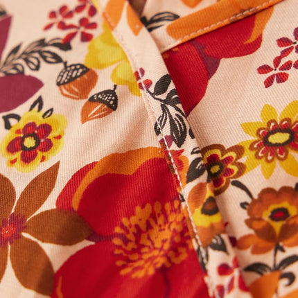Gymboree Girls' and Toddler Short Sleeve Casual Printed Dresses, Harvest Fall Flowers, 10