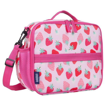 Wildkin Kids ECO rPET Insulated Lunch Box – Keeps Food Hot or Cold, Easy-Clean Lining, Mesh Pockets & BPA-Free – Boys & Girls, Ideal for School, Travel & Daycare – Strawberry Patch