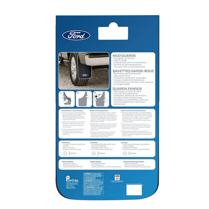 Plasticolor 000539R01 Ford Oval Logo Easy Fit Mud Guard 11"x19" - Set of 2, Black