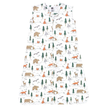 Hudson Baby Unisex Baby Cotton Sleeveless Wearable Sleeping Bag, Sack, Blanket, Sweet Woodland, 6-12 Months