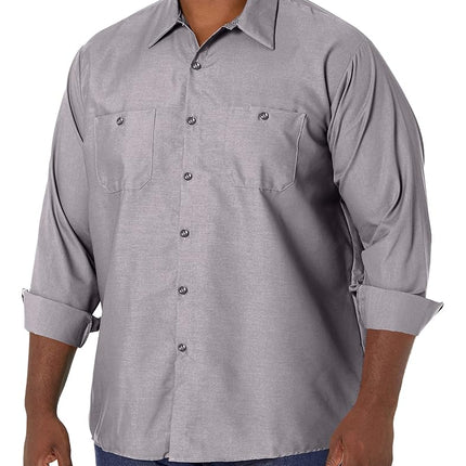 Red Kap Men's Industrial Work Shirt, Silver Grey, 
