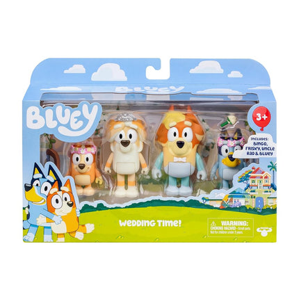 Bluey Figure 4-Pack Wedding Time, Re-enact Uncle R